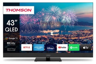 تلفزيون تومسون 43 بوصة QLED 4K UHD سمارت جوجل TV – ريسيفر داخلي – بث التطبيقات والقنوات الرقمية – موديل THO43VS3QSUTSA
